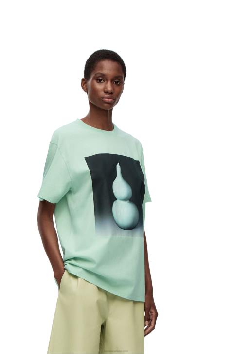 Loewe Ceramic print T-shirt in cotton 688V820 Men Pale Green