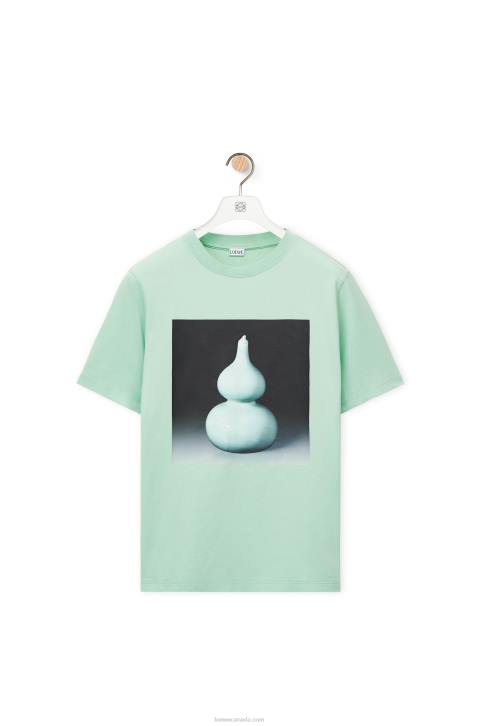 Loewe Ceramic print T-shirt in cotton 688V820 Men Pale Green