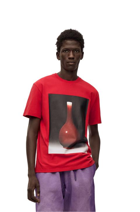 Loewe Ceramic print T-shirt in cotton 688V821 Men Red