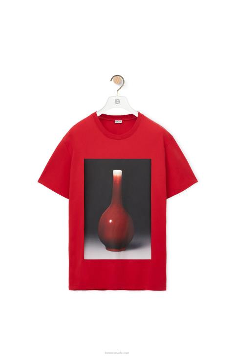 Loewe Ceramic print T-shirt in cotton 688V821 Men Red