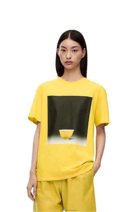 Loewe Ceramic print T-shirt in cotton 688V822 Men Yellow