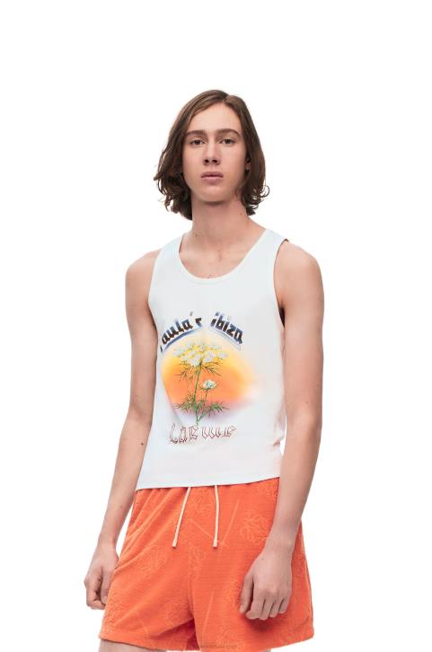 Loewe Fennel tank top in cotton 688V782 Men White/Multicolor