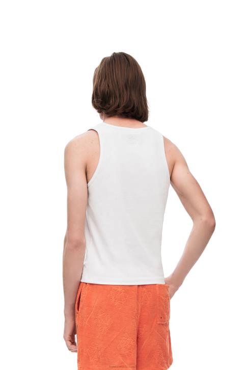 Loewe Fennel tank top in cotton 688V782 Men White/Multicolor