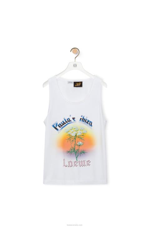 Loewe Fennel tank top in cotton 688V782 Men White/Multicolor