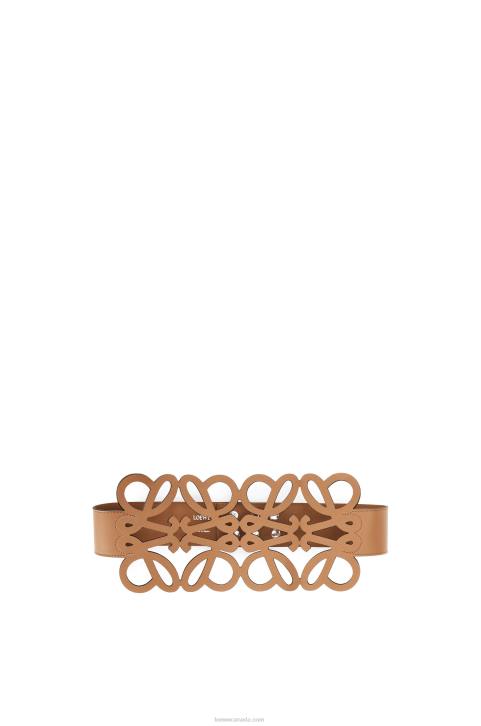Loewe Anagram cut out belt in calfskin 688V1156 Women Warm Desert