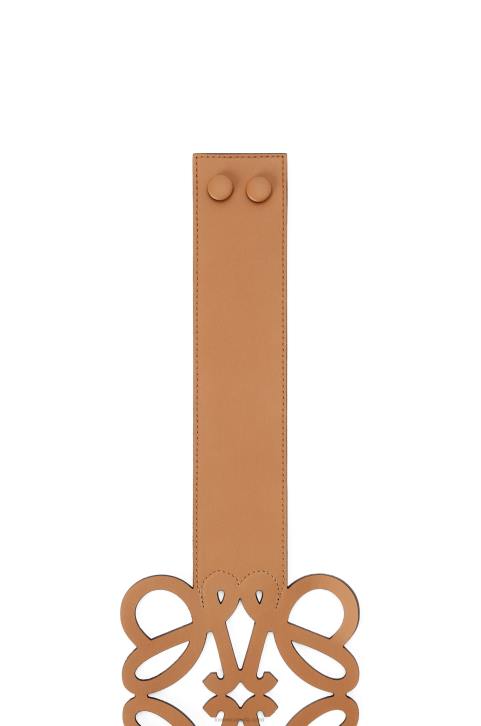 Loewe Anagram cut out belt in calfskin 688V1156 Women Warm Desert