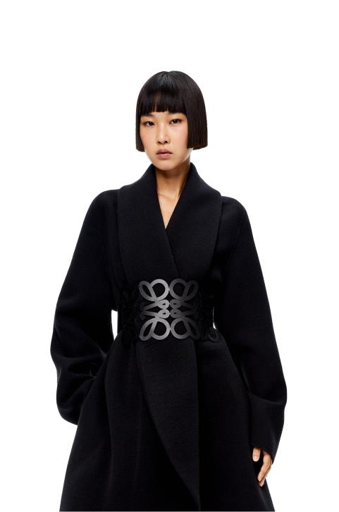 Loewe Anagram cut out belt in calfskin 688V1157 Women Black