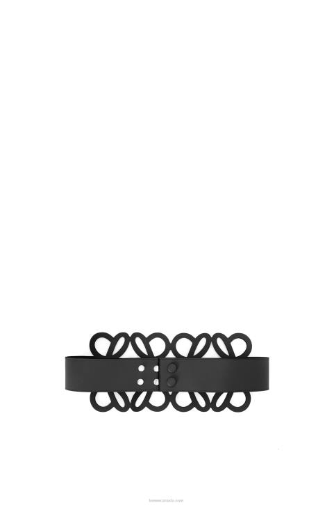 Loewe Anagram cut out belt in calfskin 688V1157 Women Black