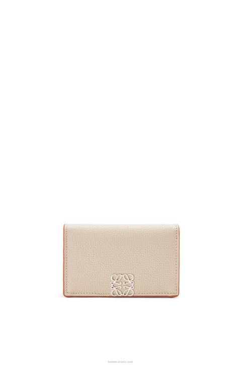 Loewe Anagram business cardholder in pebble grain calfskin 688V1349 Women Light Ghost