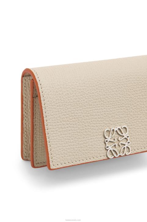 Loewe Anagram business cardholder in pebble grain calfskin 688V1349 Women Light Ghost