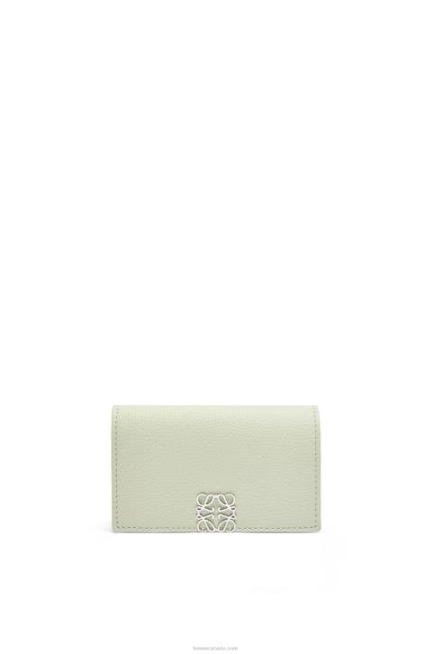 Loewe Anagram business cardholder in pebble grain calfskin 688V1350 Women Light Celadon