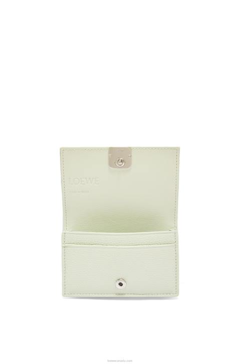 Loewe Anagram business cardholder in pebble grain calfskin 688V1350 Women Light Celadon