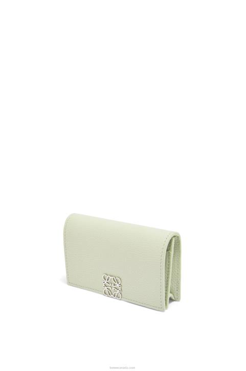 Loewe Anagram business cardholder in pebble grain calfskin 688V1350 Women Light Celadon