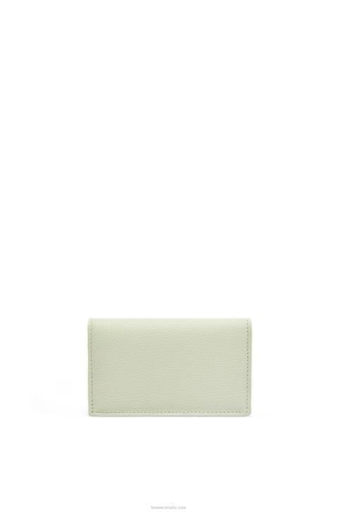 Loewe Anagram business cardholder in pebble grain calfskin 688V1350 Women Light Celadon