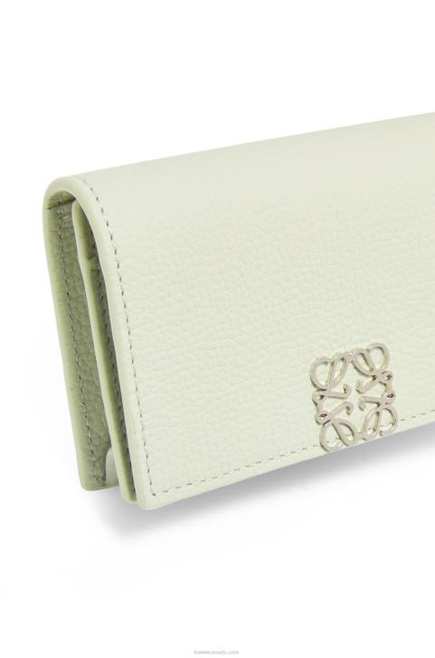 Loewe Anagram business cardholder in pebble grain calfskin 688V1350 Women Light Celadon