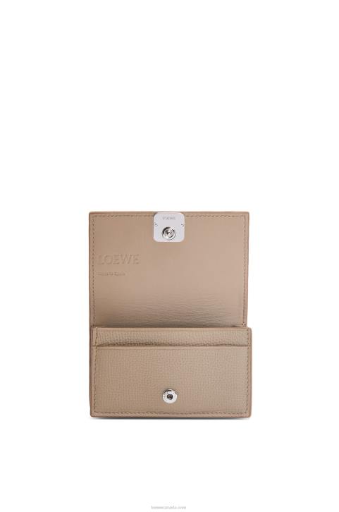 Loewe Anagram business cardholder in pebble grain calfskin 688V1351 Women Sand