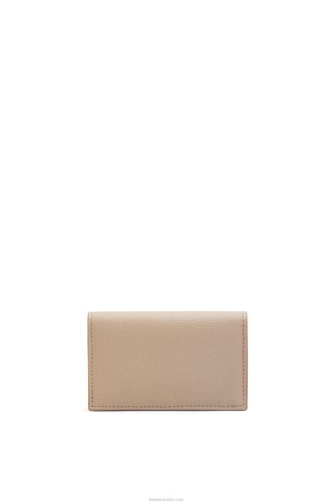 Loewe Anagram business cardholder in pebble grain calfskin 688V1351 Women Sand