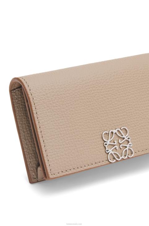 Loewe Anagram business cardholder in pebble grain calfskin 688V1351 Women Sand