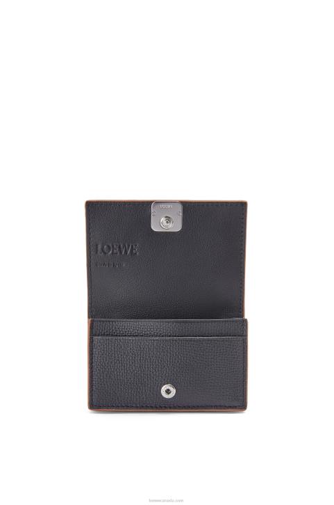 Loewe Anagram business cardholder in pebble grain calfskin 688V1352 Women Black