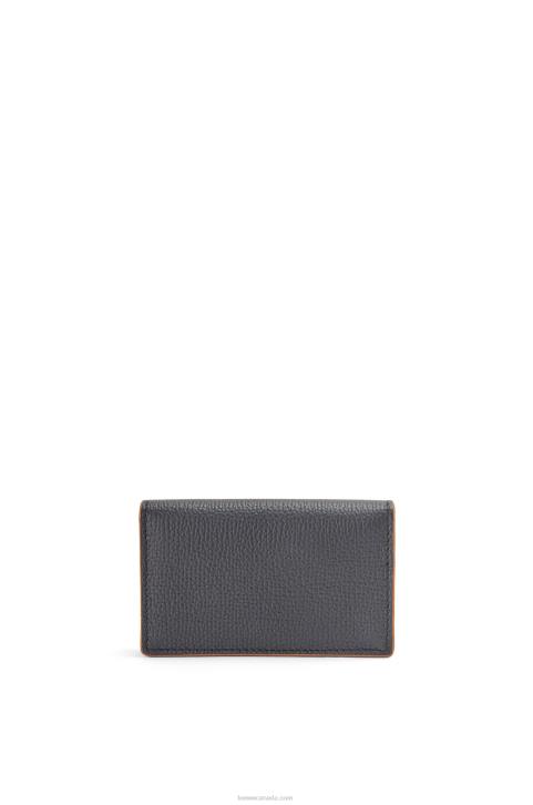 Loewe Anagram business cardholder in pebble grain calfskin 688V1352 Women Black