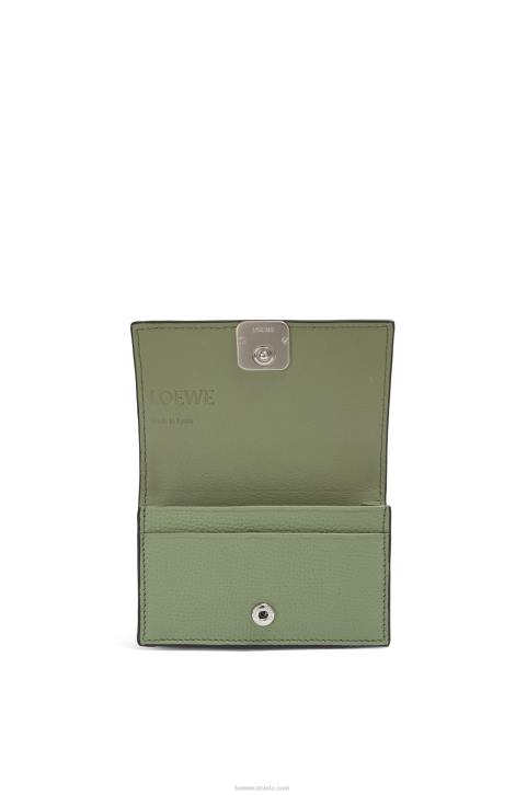 Loewe Anagram business cardholder in pebble grain calfskin 688V1373 Women Rosemary