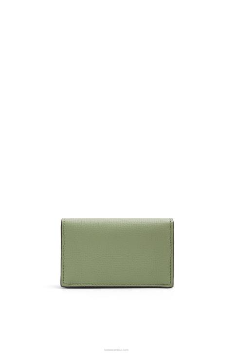 Loewe Anagram business cardholder in pebble grain calfskin 688V1373 Women Rosemary