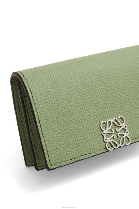 Loewe Anagram business cardholder in pebble grain calfskin 688V1373 Women Rosemary