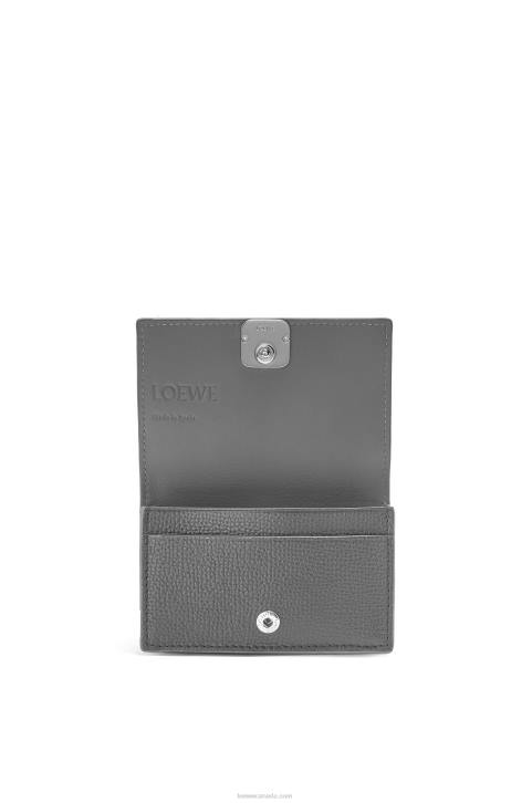 Loewe Anagram business cardholder in pebble grain calfskin 688V1374 Women Asphalt Grey