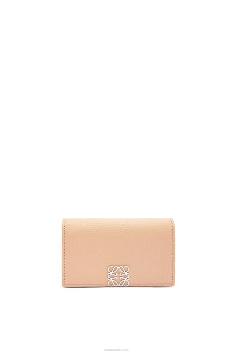 Loewe Anagram business cardholder in pebble grain calfskin 688V1375 Women Nude