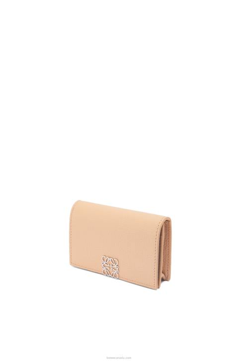 Loewe Anagram business cardholder in pebble grain calfskin 688V1375 Women Nude