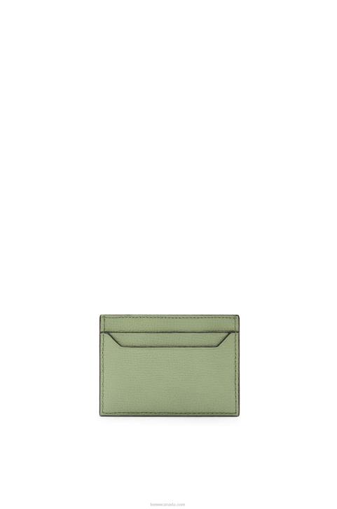 Loewe Anagram plain cardholder in pebble grain calfskin 688V1355 Women Rosemary