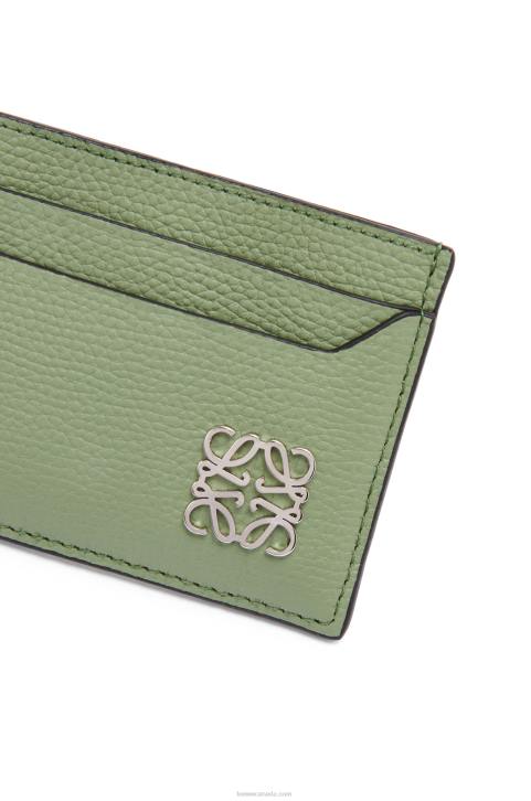 Loewe Anagram plain cardholder in pebble grain calfskin 688V1355 Women Rosemary