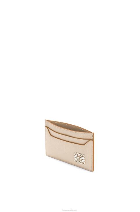 Loewe Anagram plain cardholder in pebble grain calfskin 688V1356 Women Light Ghost