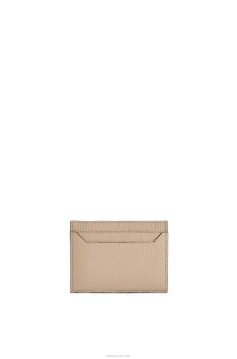 Loewe Anagram plain cardholder in pebble grain calfskin 688V1357 Women Sand