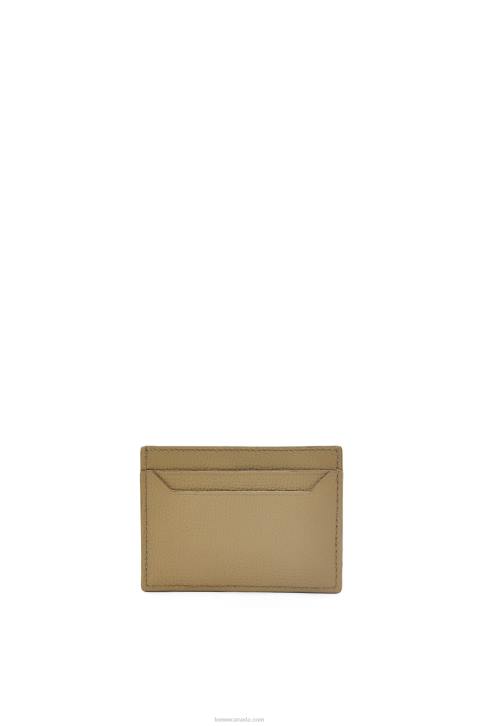 Loewe Anagram plain cardholder in pebble grain calfskin 688V1371 Women Artichoke Green