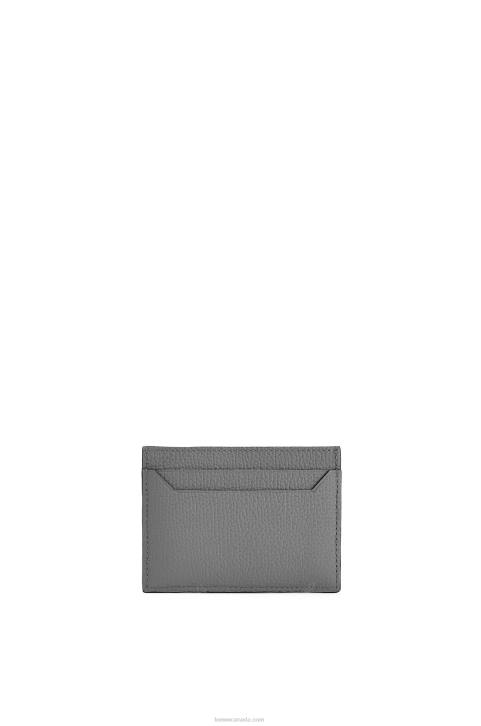 Loewe Anagram plain cardholder in pebble grain calfskin 688V1372 Women Asphalt Grey