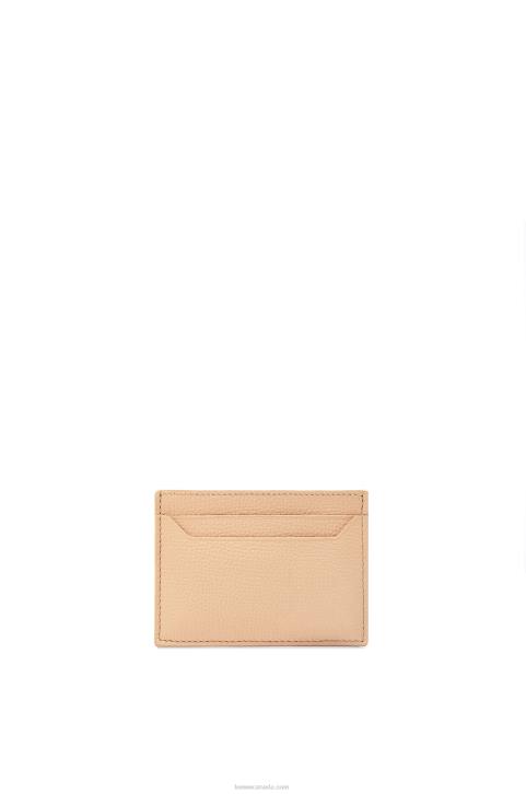 Loewe Anagram plain cardholder in pebble grain calfskin 688V1403 Women Nude