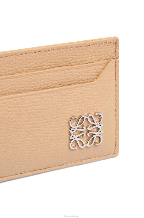 Loewe Anagram plain cardholder in pebble grain calfskin 688V1403 Women Nude