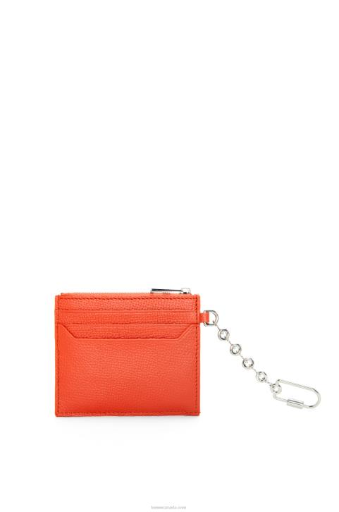 Loewe Anagram square key cardholder in pebble grain calfskin 688V1324 Women Sunrise Orange