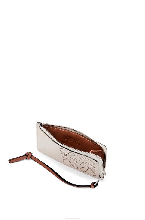Loewe Brand coin cardholder in classic calfskin 688V1407 Women Light Oat/Tan