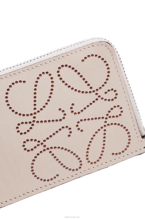 Loewe Brand coin cardholder in classic calfskin 688V1407 Women Light Oat/Tan