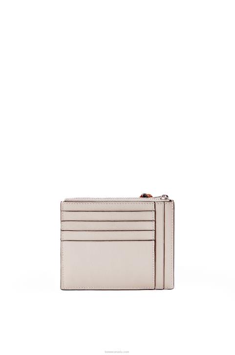 Loewe Brand coin cardholder in classic calfskin 688V1420 Women Light Oat/Tan