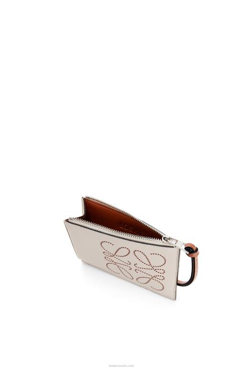 Loewe Brand coin cardholder in classic calfskin 688V1420 Women Light Oat/Tan
