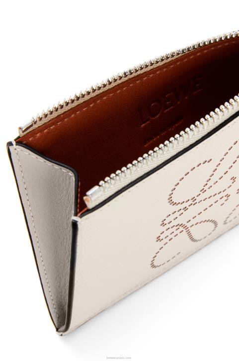 Loewe Brand coin cardholder in classic calfskin 688V1420 Women Light Oat/Tan