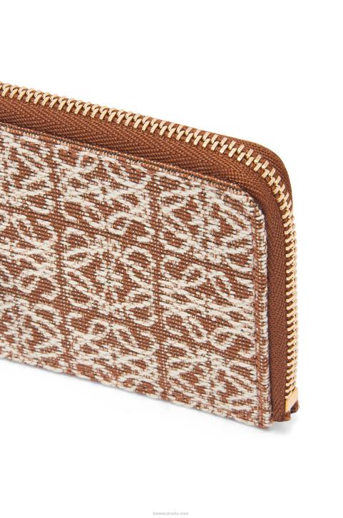 Loewe Coin cardholder in jacquard and calfskin 688V1389 Women Tan/Pecan