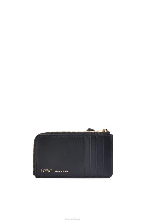 Loewe Coin cardholder in jacquard and calfskin 688V1390 Women Navy/Black