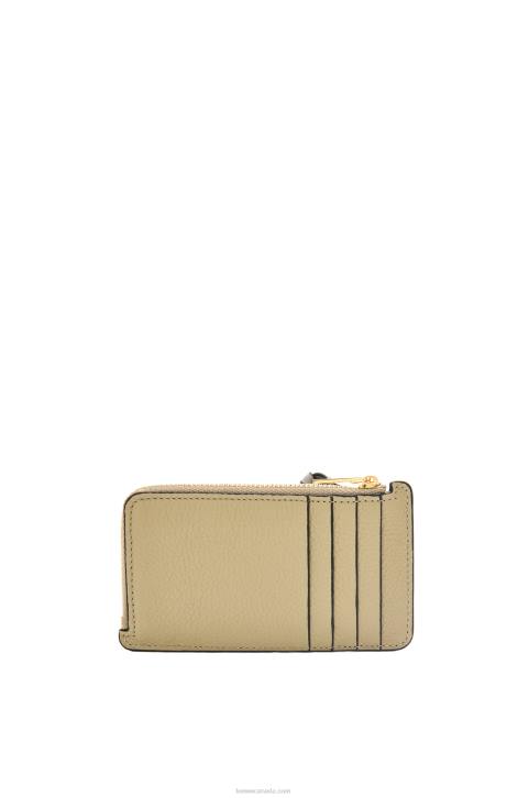 Loewe Coin cardholder in soft grained calfskin 688V1329 Women Sage Green/Dark Khaki Green