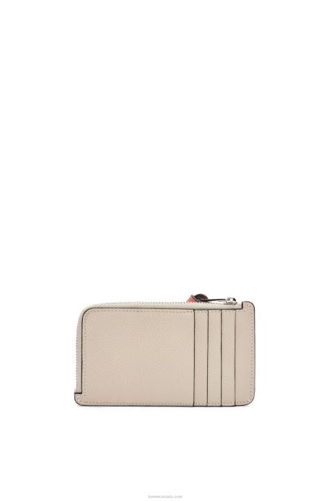 Loewe Coin cardholder in soft grained calfskin 688V1337 Women Light Oat/Honey