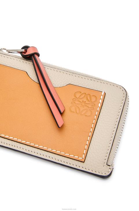 Loewe Coin cardholder in soft grained calfskin 688V1337 Women Light Oat/Honey