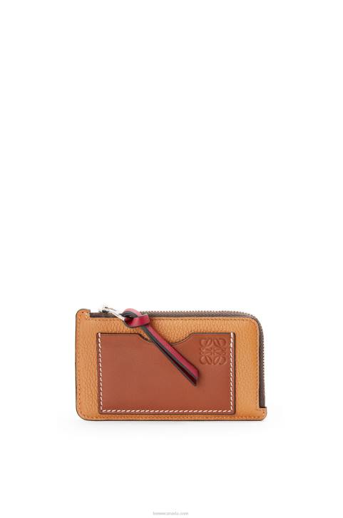 Loewe Coin cardholder in soft grained calfskin 688V1340 Women Light Caramel/Pecan
